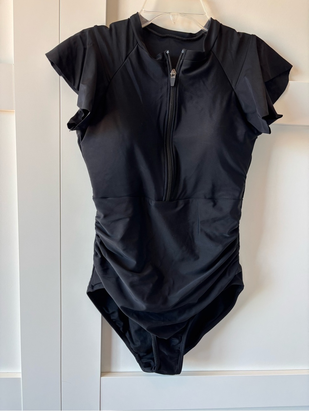 Chic Black One-Piece Swimsuit with Front Zip